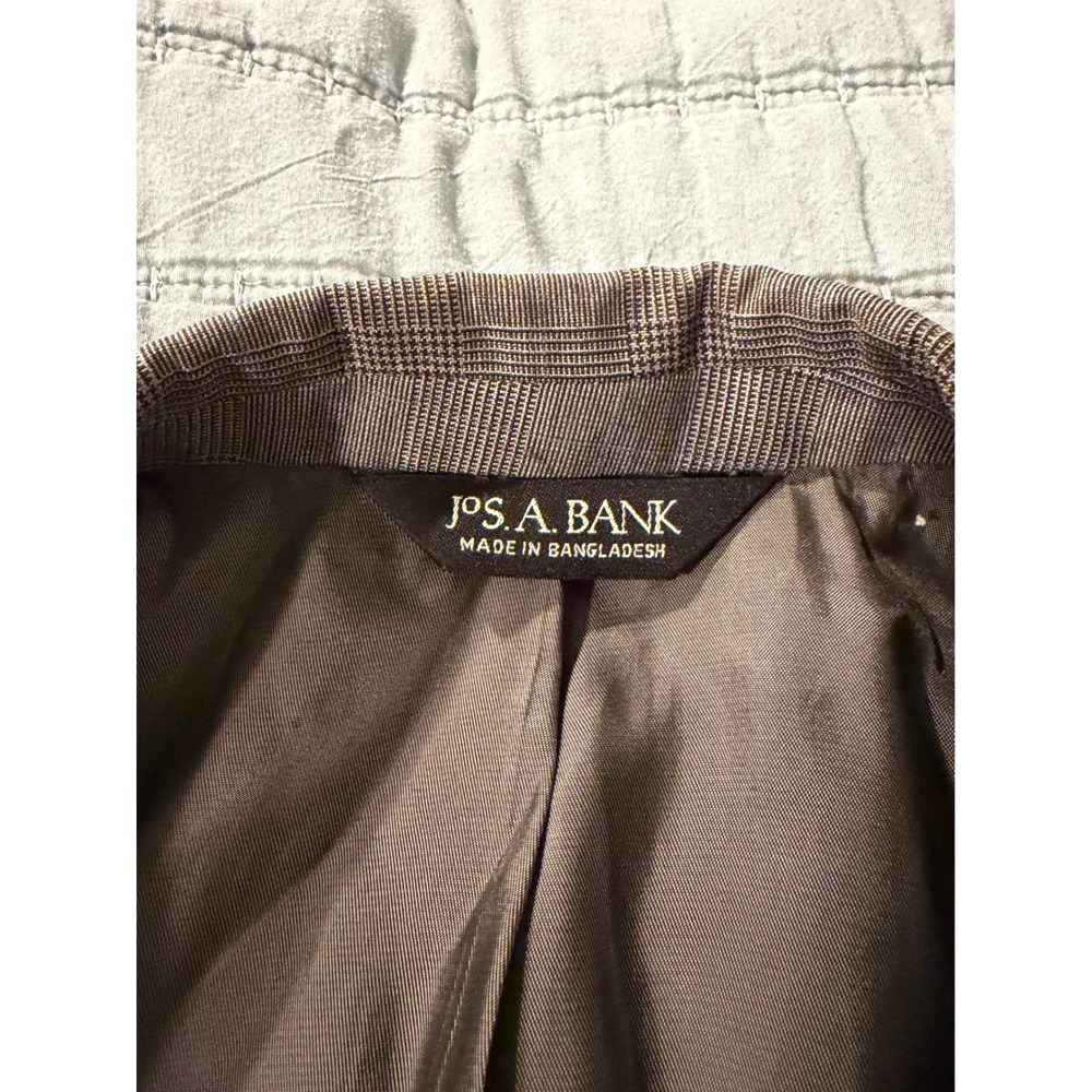 Jos. A. Bank Mens 42L Grey Glen Plaid 100% Wool 2-Piece Suit Pleated Pants 36L - Picture 3 of 12